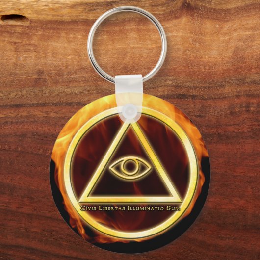 Porte-clés Illuminati en feu (Recto)