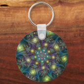 Porte-clés Illuminé Abstrait brillant Turquoise violet Fracta (Recto)