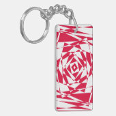 Porte-clés Illusion abstraite rouge blanc (Devant gauche)