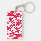 Porte-clés Illusion abstraite rouge blanc (Dos)