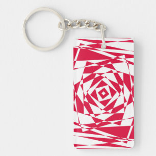 Porte-clés Illusion abstraite rouge blanc
