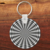 Porte-clés Illusion optique à rayures cercles noir et blanc (Recto)