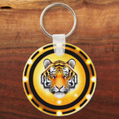 Porte-clés Illustration abstraite de tigre gras (Verso)
