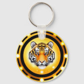 Porte-clés Illustration abstraite de tigre gras (Verso)