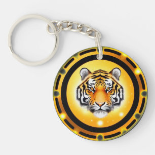 Porte-clés Illustration abstraite et audacieuse de tigre