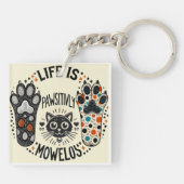 Porte-clés Illustration adorable à thème chat (Dos)