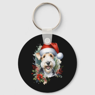 Porte-clés Illustration aquarelle de chien Wire Fox Terrier p