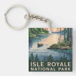 Porte-clés Illustration aquarelle de l'île Royale