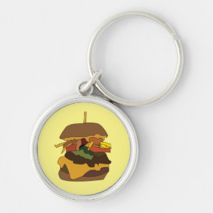 Porte-clés Illustration Burger Hamburger Burger Amour