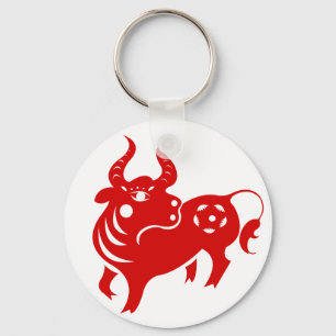 PORTE-CLÉS ILLUSTRATION CHINOISE DE PAPERCUT ZODIAC OX