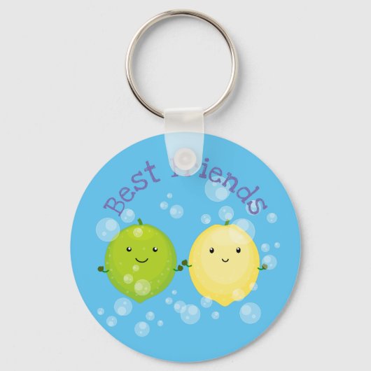 Porte-clés Illustration citron et citron vert (Recto)