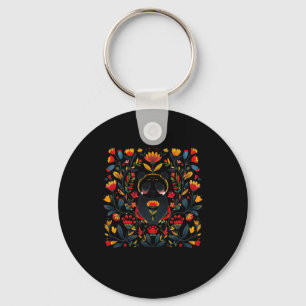 Porte-clés Illustration Colorée D'Art Folk Avec Un Panda S