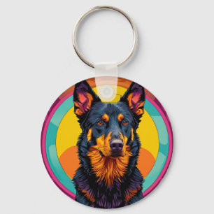 Porte-clés Illustration colorée de chien Beauceron
