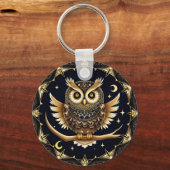 Porte-clés Illustration complexe de hibou nocturne (Recto)