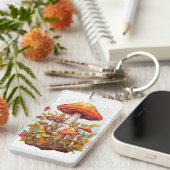 Porte-clés Illustration créative de forêt de champignons (Devant droit)
