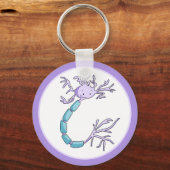 Porte-clés Illustration d’une cellule neuronale violette mini (Recto)