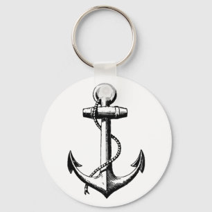 Porte-clés Illustration d'ancre nautique vintage
