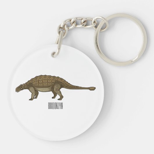 Porte-clés Illustration d'Ankylosaurus (Dos)