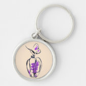 Porte-clés Illustration d'aquarelle de mode de bouteille de p (Devant)