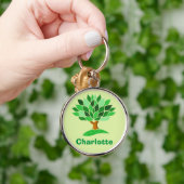 Porte-clés Illustration d'arbre avec des feuilles vertes. Ajo (Main)