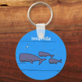 Porte-clés Illustration de baleines de dessin animé migratric (Recto)
