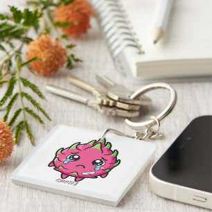Porte-clés Illustration de bande dessinée de fruit de dragon