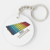Porte-clés Illustration de bande dessinée en Xylophone (Dos)