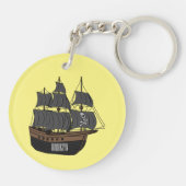 Porte-clés Illustration de bateau pirate (Dos)
