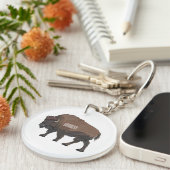 Porte-clés Illustration de bison (Devant droit)