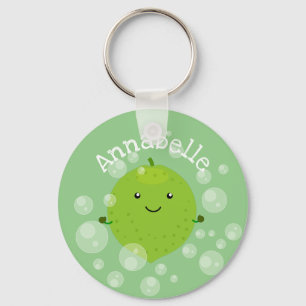 Porte-clés Illustration de bulles de chaux vert mou