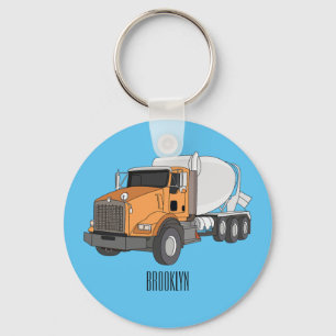 Porte-clés Illustration de camion de malaxage de ciment béton