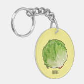 Porte-clés Illustration de caricature de laitue (Devant gauche)