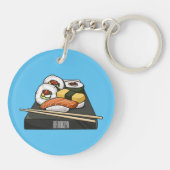 Porte-clés Illustration de cartoon de sushi (Dos)