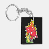 Porte-clés Illustration de champignon psychédélique flamboyan (Devant gauche)