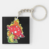 Porte-clés Illustration de champignon psychédélique flamboyan (Dos)