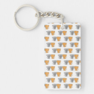 Porte-clés Illustration de chatons adorables et duveteux - Ar