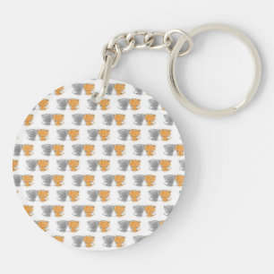 Porte-clés Illustration de chatons adorables et duveteux - Ar