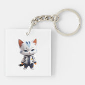 Porte-clés Illustration de chats cool et adorables (Dos)