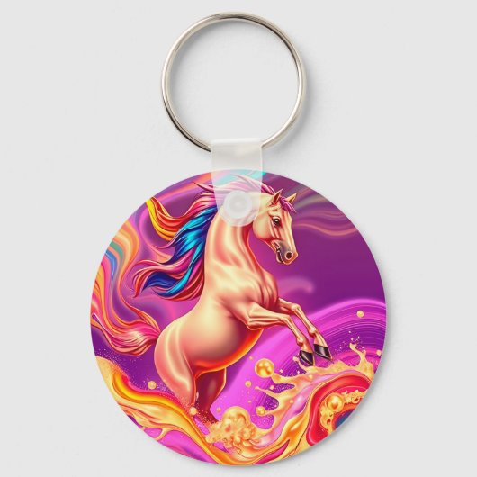 Porte-clés Illustration de cheval vibrant abstrait (Recto)