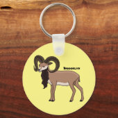 Porte-clés Illustration de chèvre de Mouflon (Recto)
