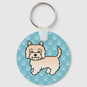 Porte-clés Illustration de chien de dessin animé mignon Cairn