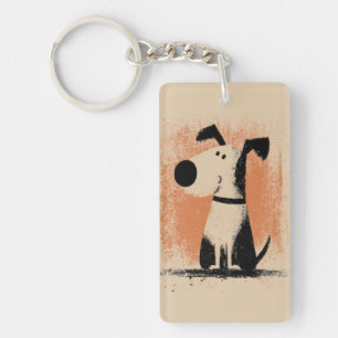 Porte-clés Illustration de chien mignon – Art de chien de des
