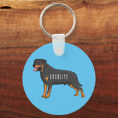 Porte-clés Illustration de chien Rottweiler (Recto)