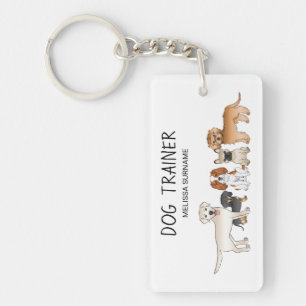 Porte-clés Illustration de chiens de dessin animé mignons - D