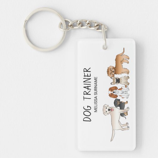 Porte-clés Illustration de chiens de dessin animé mignons - D (Devant)