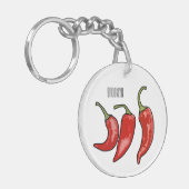 Porte-clés Illustration de chili (Devant gauche)