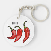 Porte-clés Illustration de chili (Dos)
