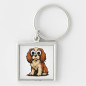 Porte-clés Illustration de chiot aux yeux Google mignons (Devant)