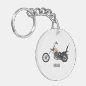 Porte-clés Illustration de Chopper Motorcycle 1950 (Devant gauche)
