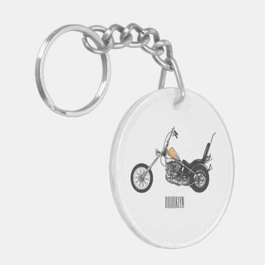 Porte-clés Illustration de Chopper Motorcycle 1950 (Devant gauche)